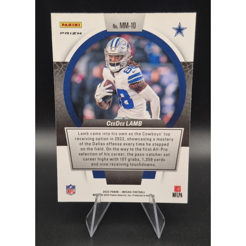 2023 Panini Mosaic CeeDee Lamb #MM-10  No Huddle Silver Disco‎ Prizm Cowboys